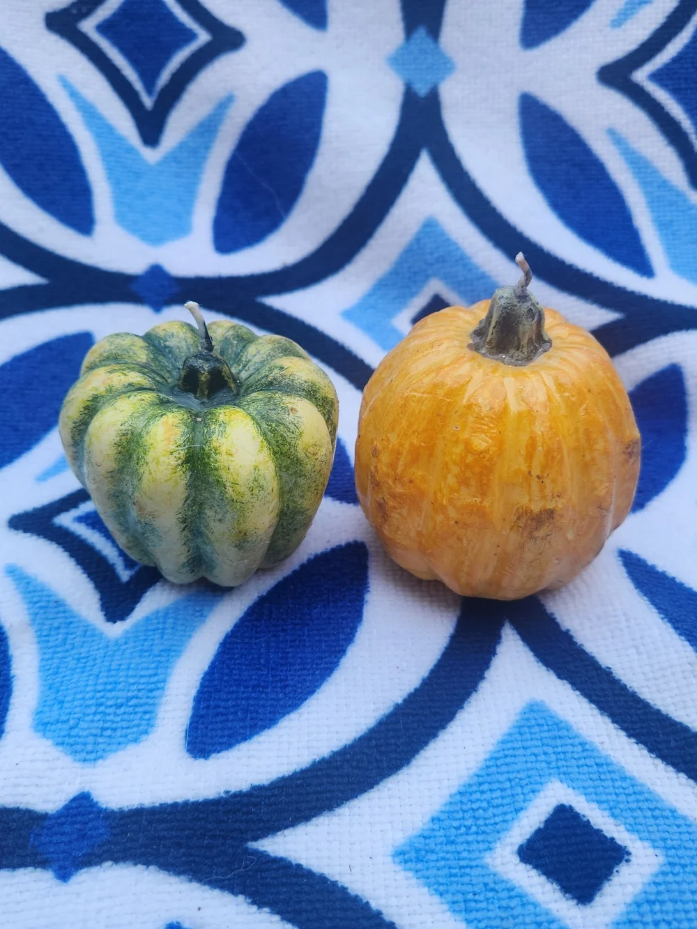 Vintage Fall Gourd Pumpkin Candle Lot Set of 6 Harvest Autumn Thanksgiving Decor